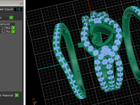 361 Ring with a stone in the shape of a heart 3D Print Model