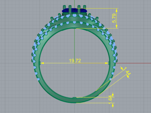 361 Ring with a stone in the shape of a heart 3D Print Model
