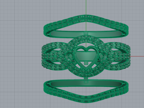 361 Ring with a stone in the shape of a heart 3D Print Model