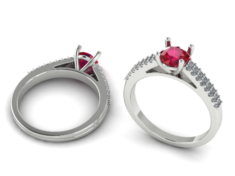 363 Ring with stones 3D Print Model