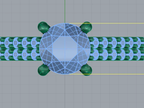 363 Ring with stones 3D Print Model