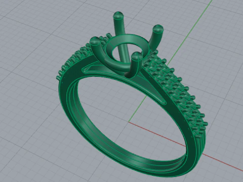 363 Ring with stones 3D Print Model