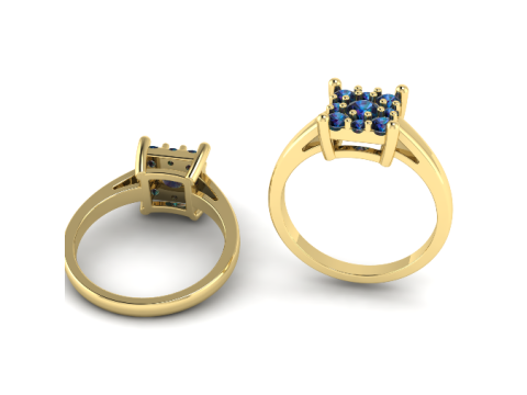 366 Ring with stones 3D Print Model