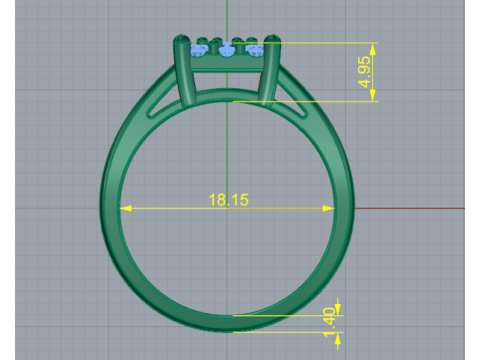 366 Ring with stones 3D Print Model