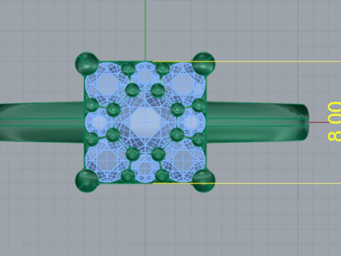 366 Ring with stones 3D Print Model