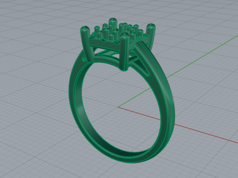 366 Ring with stones 3D Print Model