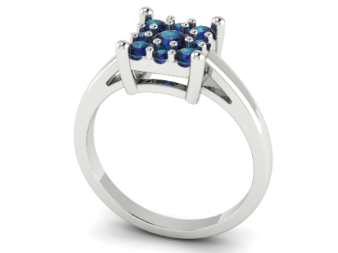 366 Ring with stones 3D Print Model