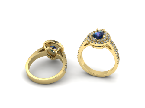 367 Ring with stones Modelo de Impressão 3D