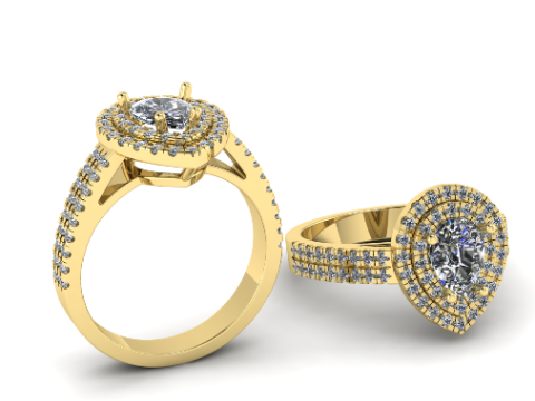 367 Ring with stones 3D printmodel