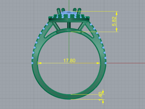 367 Ring with stones 3D printmodel