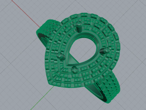 367 Ring with stones 3D Print Model