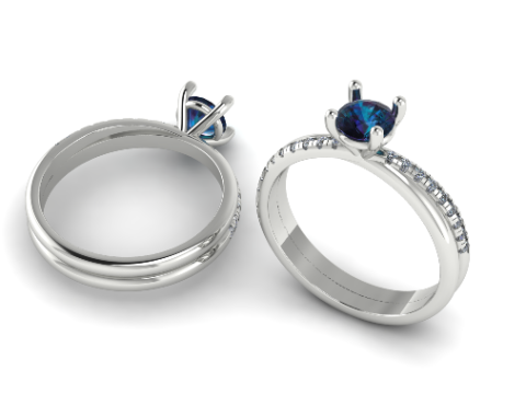 373 Ring with stones 3Dプリントモデル