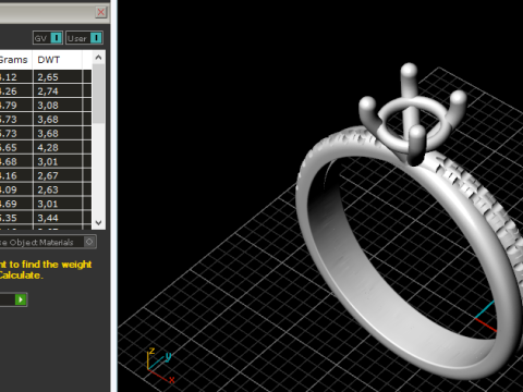 373 Ring with stones 3Dプリントモデル