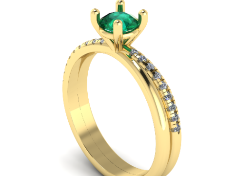 373 Ring with stones 3Dプリントモデル