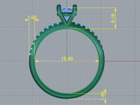 373 Ring with stones 3Dプリントモデル