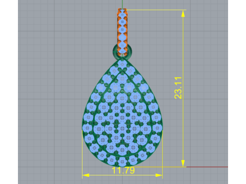 376 Pendant in the shape of a drop 3D Print Model