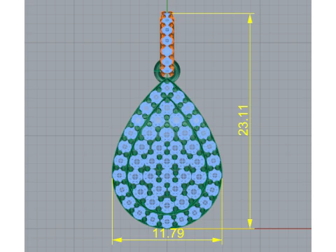 376 Pendant in the shape of a drop 3D Print Model