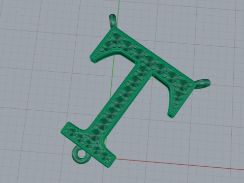 378 Pendant in the shape of the letter T 3D Принт Модель