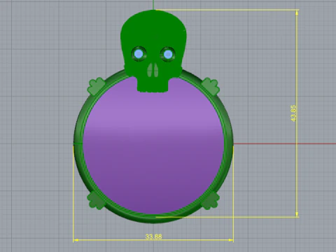 382 Pendant skull 3D Print Model