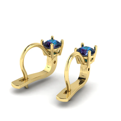 384 Earrings with one stone 3D Print Model .c4d .max .obj .3ds .fbx .stl .blend