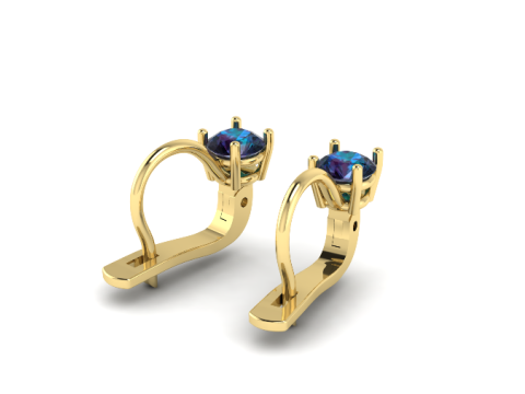 384 Earrings with one stone 3D Print Model