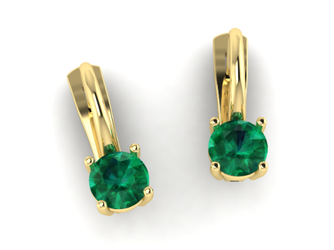 384 Earrings with one stone 3Dプリントモデル