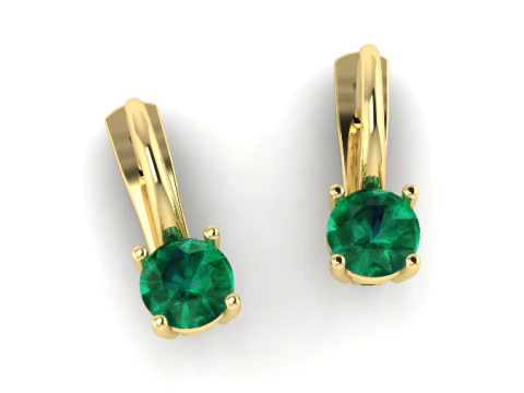 384 Earrings with one stone 3D Print Model