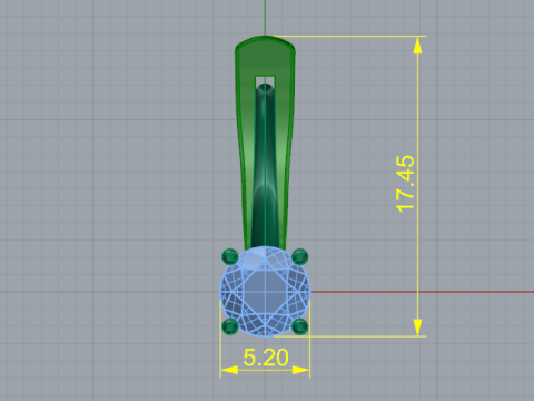 384 Earrings with one stone 3Dプリントモデル