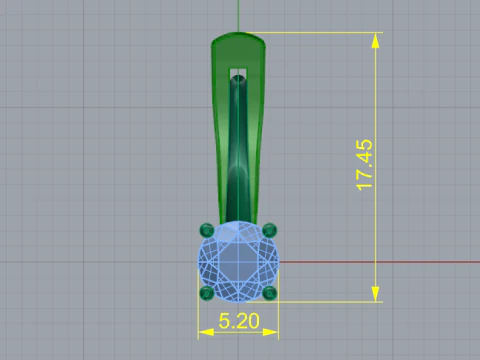 384 Earrings with one stone 3D Print Model