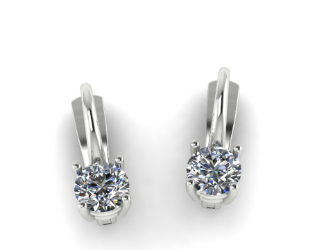 384 Earrings with one stone 3Dプリントモデル