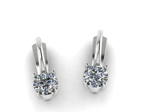 384 Earrings with one stone 3D Print Model