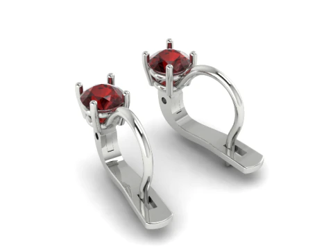 384 Earrings with one stone 3D Print Model