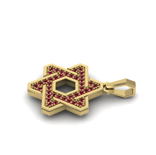 389 Pendant star of David 3D 프린트 모델 .c4d .max .obj .3ds .fbx .stl .blend