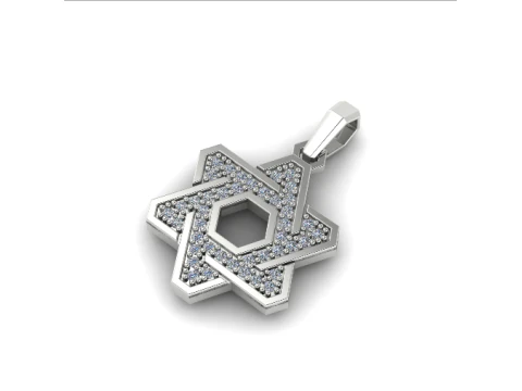 389 Pendant star of David 3D Print Model