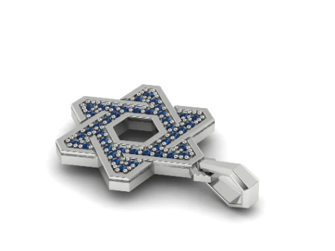 389 Pendant star of David 3D Print Model