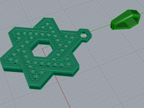 389 Pendant star of David 3D Print Model