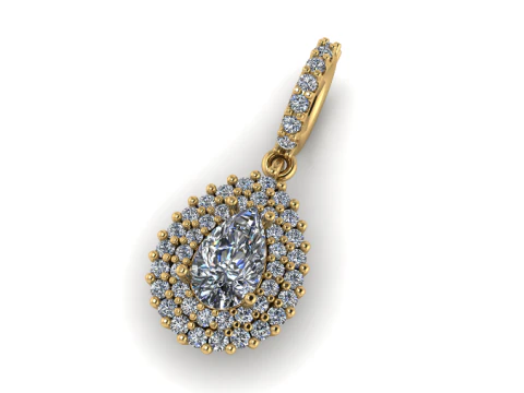 391 Pendant with stones 3D Print Model