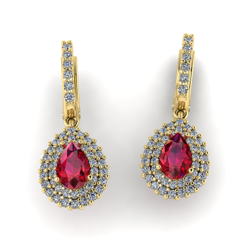393 Earrings with stones Modello di stampa 3D .c4d .max .obj .3ds .fbx .stl .blend
