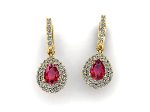 393 Earrings with stones 3D Print Model