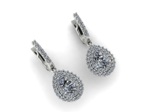 393 Earrings with stones Modello di stampa 3D