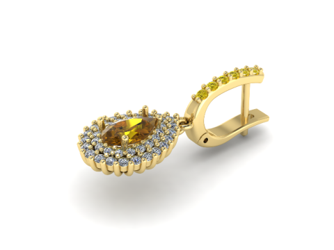 393 Earrings with stones Modello di stampa 3D