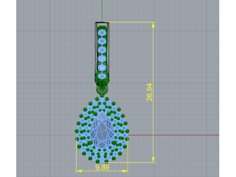 393 Earrings with stones Modello di stampa 3D