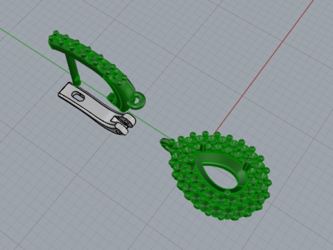 393 Earrings with stones Modello di stampa 3D