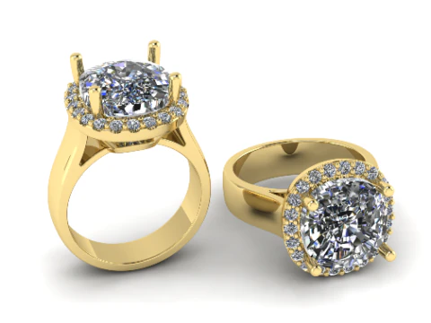 393 Сережки з 394 395 Каблучка з великим каменем 3D Принт Модель