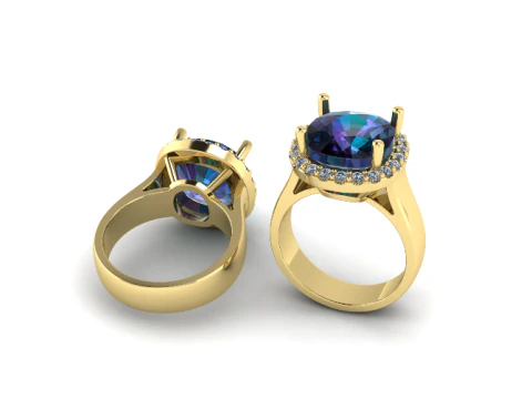 393 Earrings with 394 395 Ring with a large stone 3D Print Model