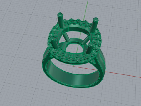 393 Earrings with 394 395 Ring with a large stone 3D Print Model