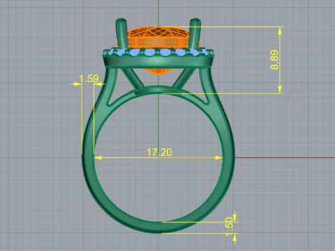 393 Earrings with 394 395 Ring with a large stone 3D Print Model