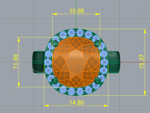 393 Earrings with 394 395 Ring with a large stone 3D 打印模型