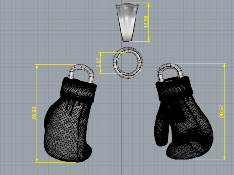 400 Pendant boxing gloves Model Cetak 3D