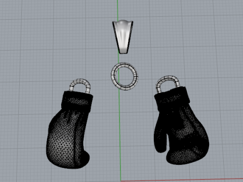 400 Pendant boxing gloves Model Cetak 3D